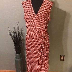 Sleeveless faux wrap dress